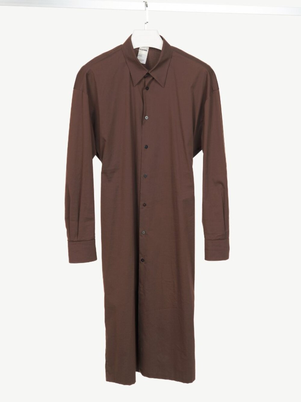 Jil Sander Brown Cotton-Poplin Midi Shirt Dress